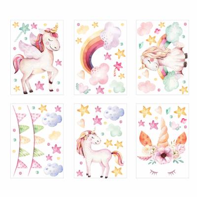 Fensterbilder Einhorn selbstklebend - Statisch Haftende PVC Aufkleber