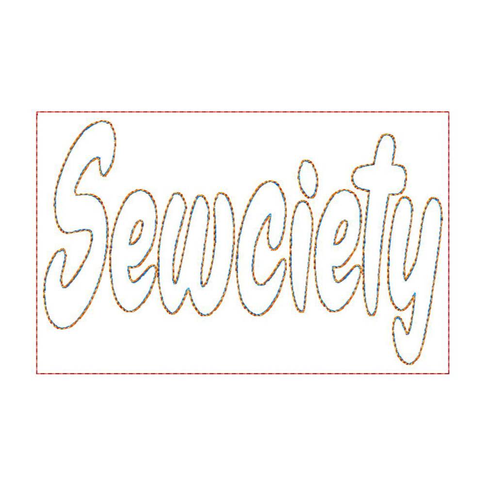 Trapunto Stickdatei "Sewciety" Bild 1
