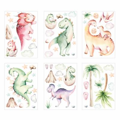 Fensterbilder Dinosaurier selbstklebend - Statisch Haftende PVC Aufkleber