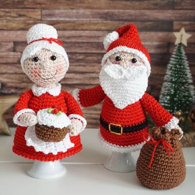 Häkelanleitung Eierwärmer Weihnachtsmann und Frau - PDF Datei