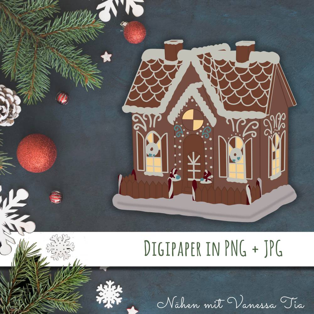 Lebkuchenhaus | Digitaler Stempel Bild 1