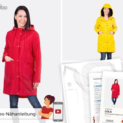 Schnittmuster Papierschnittmuster LOLA DAMEN PARKA UND REGENMANTEL BY PATTYDOO  Gr. 32 bis 54(1 Stück/11,- €)