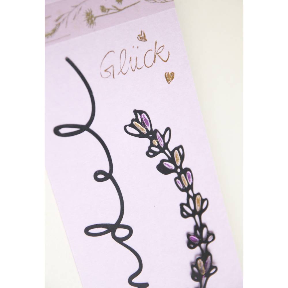 Plotterdatei Lavendel, Digistamp-Set mit Lavendelblüten und Kleeblättern, Plott-Datei sommerliche Blumenwiese Bild 10