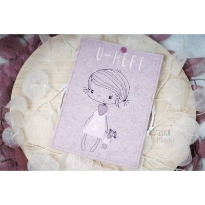 Einsteckhülle für das U-Heft aus Wollfilz - Little Girl - personalisierbar ♥