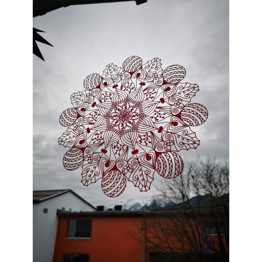 Plotterdatei - Blumenmandala Weihnachten - Mandala - SVG - DXF - Datei Bild 4