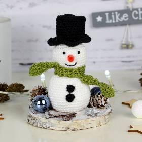 gehäkelter Deko Schneemann ~ Weihnachtsdekoration | Winterdeko