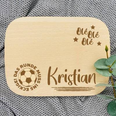 Brett Frühstücksbrett Schneidebrett Kinderbrett Geschenk Geburtstag  Weihnachten Küche Junge Mädchen Fußball Name