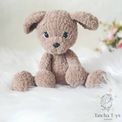 Plüschtier Hund gehäkelt,  Hund Stofftier gehäkelt,  Kuscheltier Hund als Geschenk