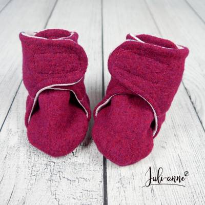 Gr.18 Baby Stiefel aus Walk / Überzieher für Babys und Krabbelkinder Himbeer Pink Heißluftballon