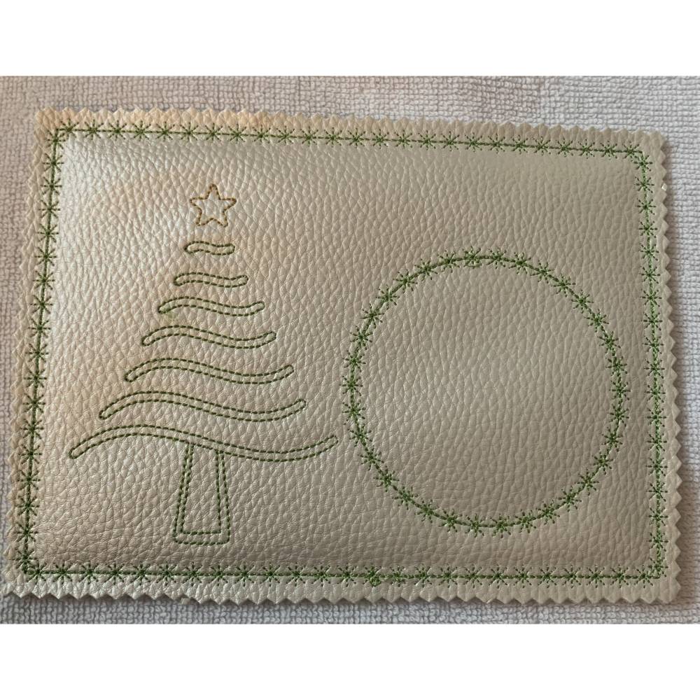 Stickdatei Weihnachten Geschenkset MugRug Tassenteppich, Anhänger, Untersetzer, Geschenkhülle Bild 2