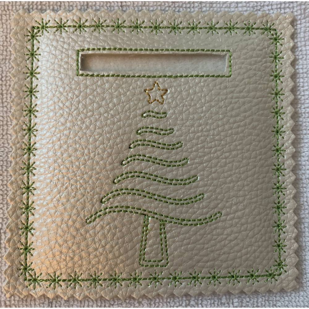 Stickdatei Weihnachten Geschenkset MugRug Tassenteppich, Anhänger, Untersetzer, Geschenkhülle Bild 4