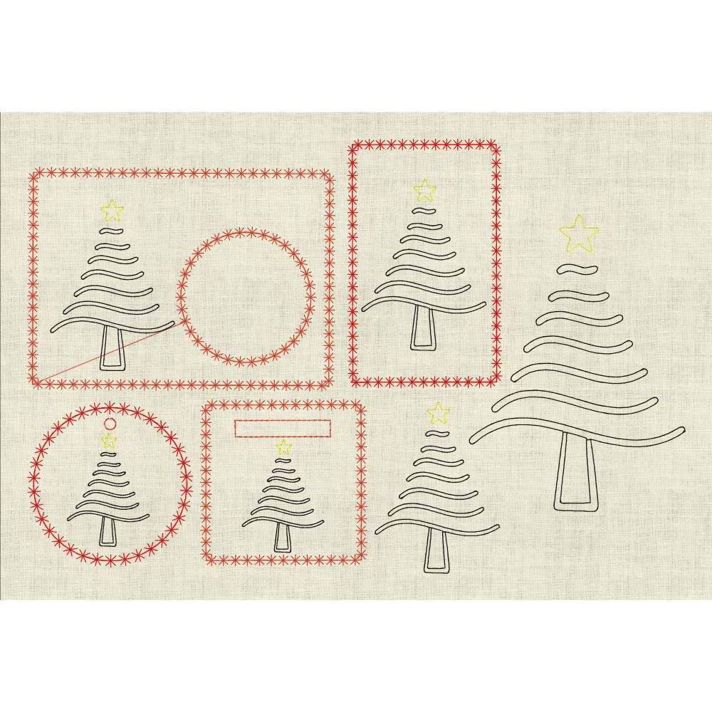Stickdatei Weihnachten Geschenkset MugRug Tassenteppich, Anhänger, Untersetzer, Geschenkhülle Bild 6