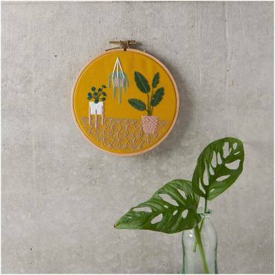 Stickset Urban Jungle Wandbild - Stickpackung Set Slow Evenings Miriam Polak DIY Kit
