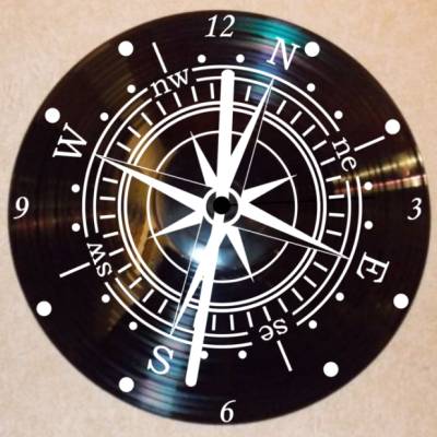 Kompass Wanduhr Schallplattenuhr Schallplatte Wanduhr Vinyl