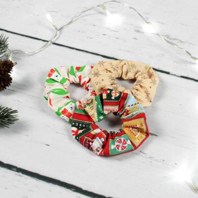 Scrunchie Weihnachten – Handmade Haargummi aus Baumwolle | Geschenkidee
