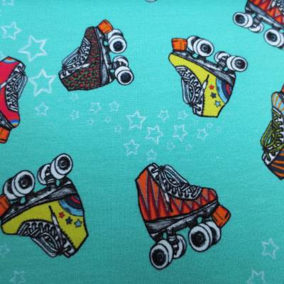 French Terry Rollschuhe - 20,00 EUR/m - Retro Skates - Lila-Lotta