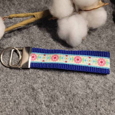 Schlüsselanhänger aus Gurtband Blau