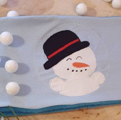 Doodle Stickdatei Schneemann Button plus Anhänger