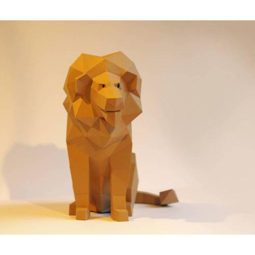 Beschützer Löwe Bastelbogen aus Papier. Löwenfigur, Statue Löwe, Papercraft von Paperwolf, Kinderzimmer Deko