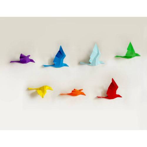 Paperwolf Vogelflug Bastelbogen - PEACE Edition - Rainbow