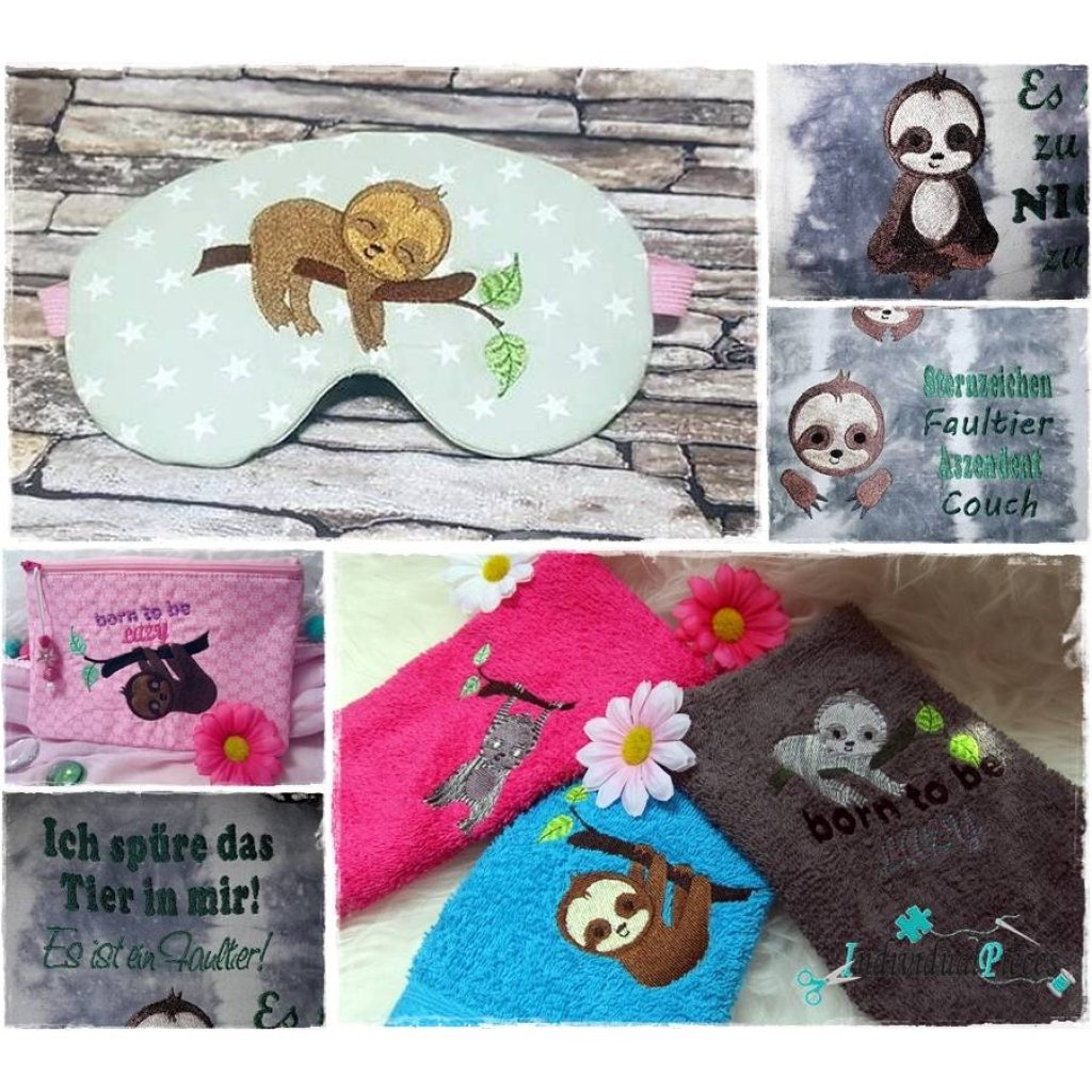 StickdateienSet FAULTIER 10x10 Bild 2