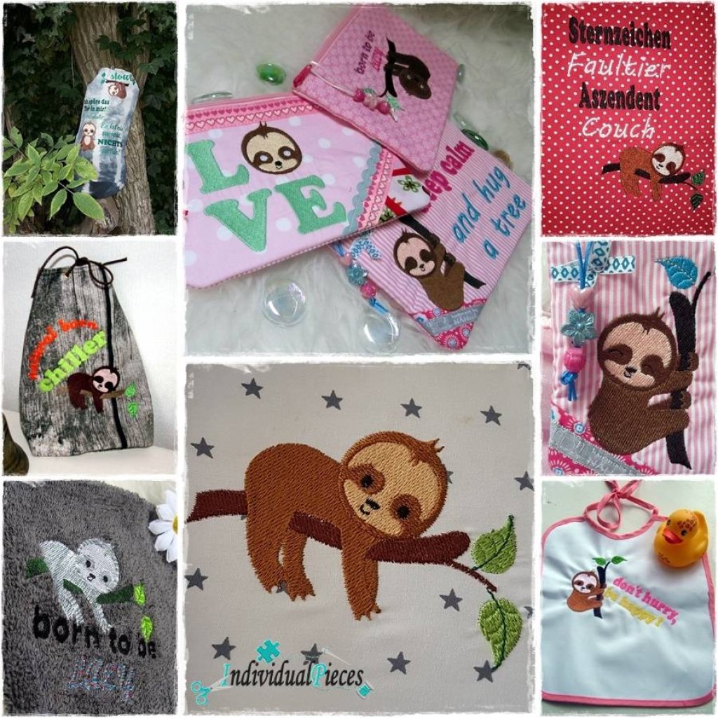 StickdateienSet FAULTIER 10x10 Bild 3
