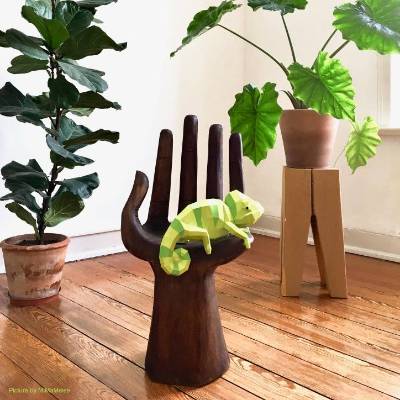 Chamäleon Papierskulptur zum Selberbasteln