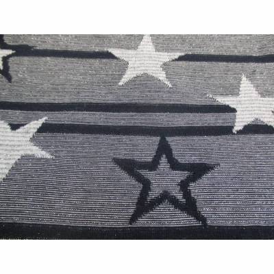 Jacquard Jersey Jersey Metallic Sterne  schwarz-silber  (1m/7,-€)