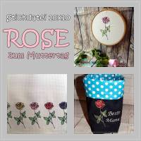 Stickdatei Rose zum Muttertag 10x10