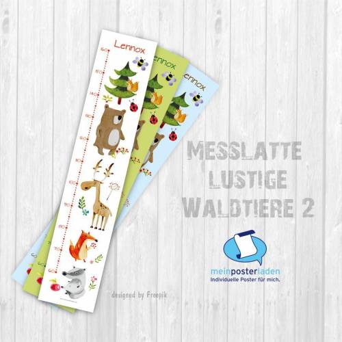 Messlatte: Lustige Waldtiere 2 - optional selbstklebend
