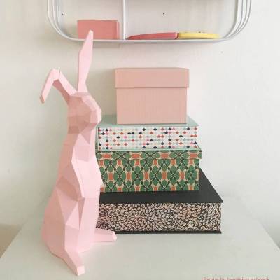 Papiertier, Kaninchen, Paperwolf Hasenskulptur