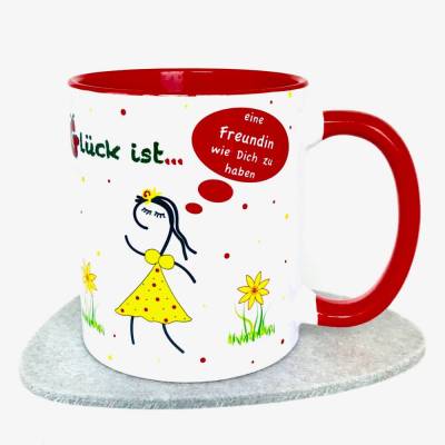 Geschenk-Idee beste Freundin Tasse Glück ist eine Freundin wie Dich zu haben,  
