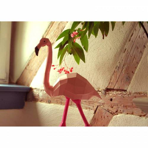 Flamingo DIY Bastelbogen von Paperwolf