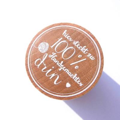 Stempel Hier steckt zu 100 % Handgemachtes drin – Woodies Holzstempel für Deine DIY Projekte