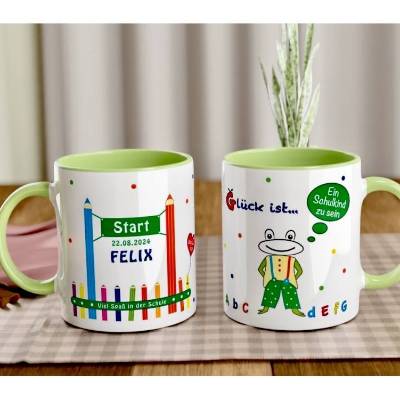 Tasse zur Einschulung - personalisiert mit Namen - ABC Design