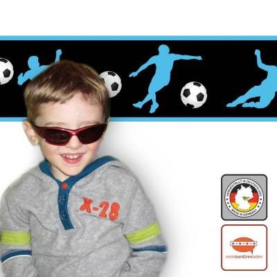 Vlies Bordüre: Fußballspieler - optional selbstklebend - 18 cm Höhe