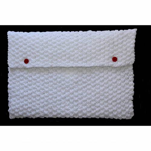 Laptoptasche Schutztasche gestrickt in weiß 13 Zoll