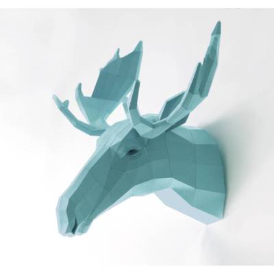 Elch Trophäe, Elch Bausatz, Bastelbogen, Kreatives Geschenk