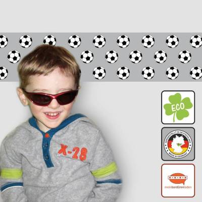 ECO Vlies Bordüre: Kleine Fußbälle - 11 cm Höhe