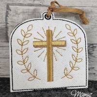 *  Kreuz - Geschenkverpackung  *  ITH Stickdatei 13 x 18, zur Kommunion, Jugendweihe, Taufe, Hochzeit ...