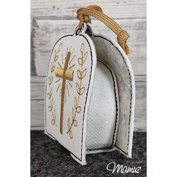 *  Kreuz - Geschenkverpackung  *  ITH Stickdatei 13 x 18, zur Kommunion, Jugendweihe, Taufe, Hochzeit ... Bild 2