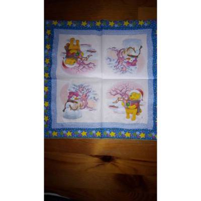1 Serviette - zum Basteln - Winnie Puuh Weihnachten (33)
