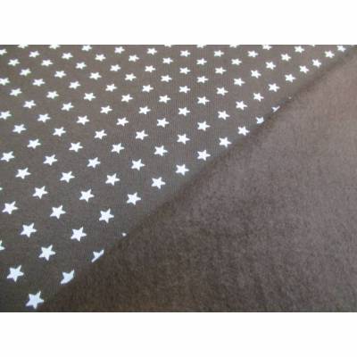 Sweat French Terry Sterne/stars braun angeraut Oeko-Tex Standard 100 ( 1m/12,-€)