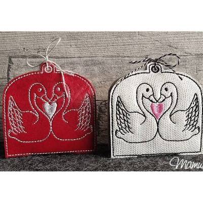 *  Liebesschwäne - Schwäne  *  ITH Stickdatei 13x18, für Hochzeit, Valentinstag, Verlobung, Liebeserklärung...