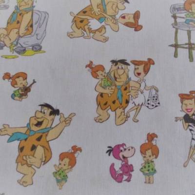 Baumwolle Popeline Familie Feuerstein Fred Wilma Barney Betty (1m/10,-€ )