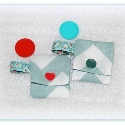 1 EKW Chip Täschchen mit Chip, Schlüsselanhänger Chiptasche Blümchen