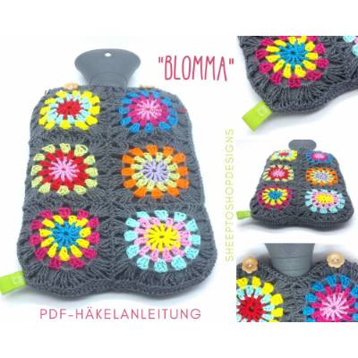 Wärmflaschenbezug Blomma PDF-Häkelanleitung Wärmflaschenhülle
