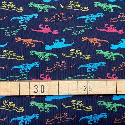 Sweat - Dino - nachtblau - 19,50 EUR/m - Dino - Dinosaurier - T Rex