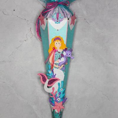 Schultüte Meerjungfrau  „Molly“ 6-eckig 85cm