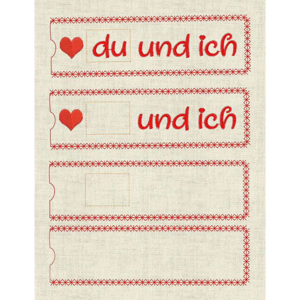 Stickdatei Du und Ich Hülle ITH – Geschenkidee für Valentinstag, Mug Rug & Schokohülle Bild 4